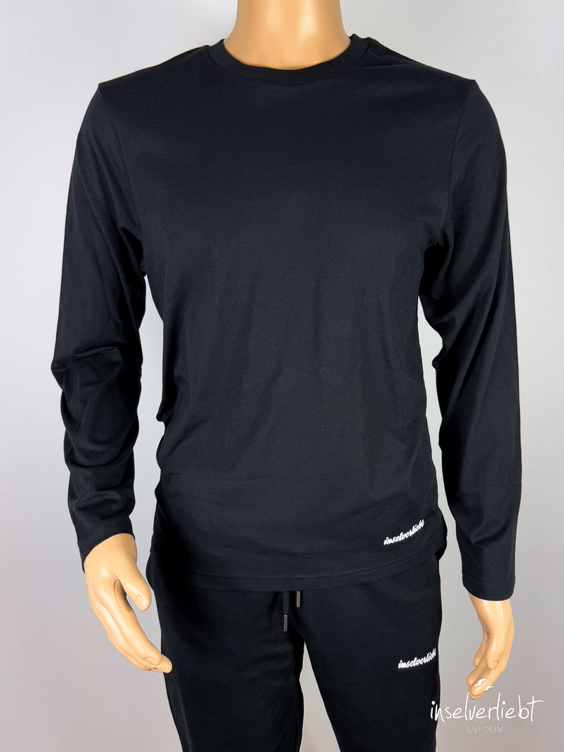 inselverliebt Basic Langarm Shirt - schwarz