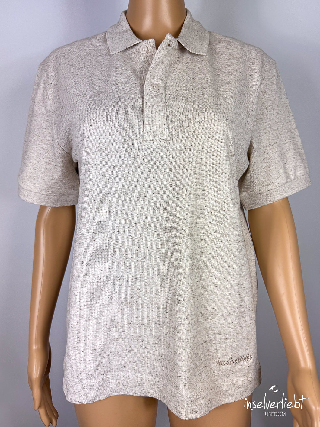 inselverliebt Basic Polo in beige meliert