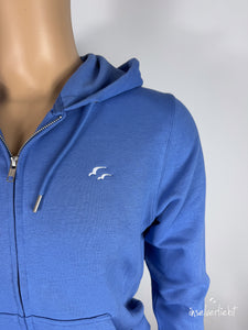 Leichte inselverliebt Sweatjacke "Im Herzen am Meer" - blau