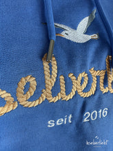 Lade das Bild in den Galerie-Viewer, inselverliebt Hoodie &quot;Seil&quot; in blau