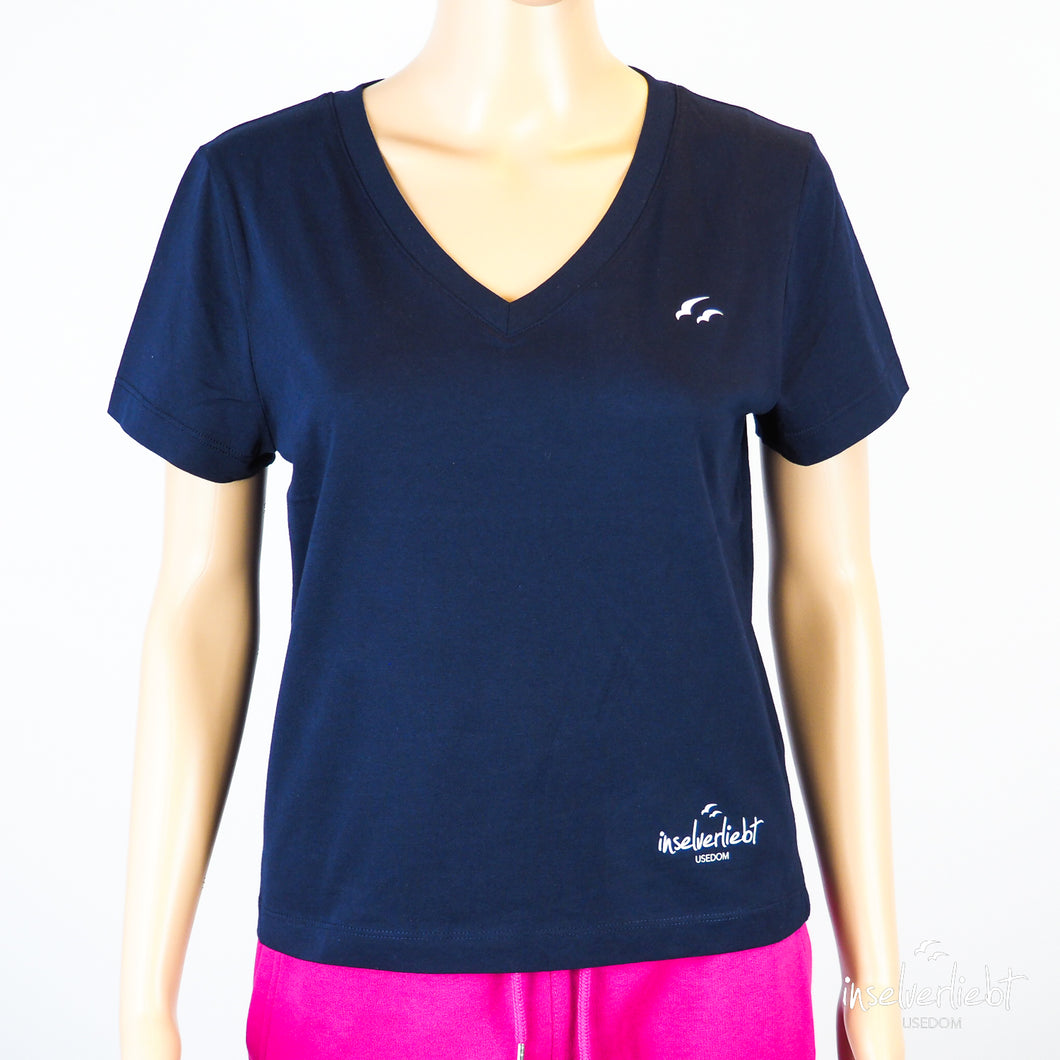 inselverliebt Damen V-Shirt - navy