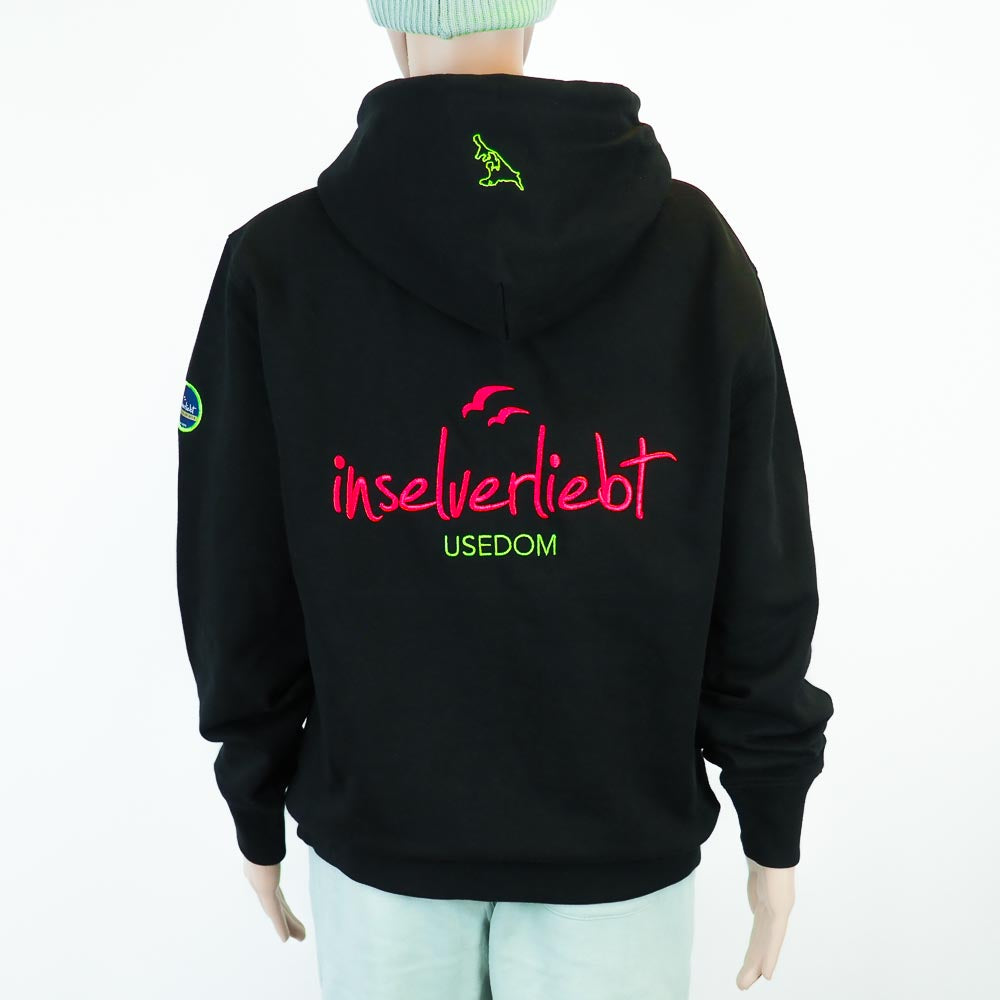 inselverliebt Neon Hoodie - schwarz