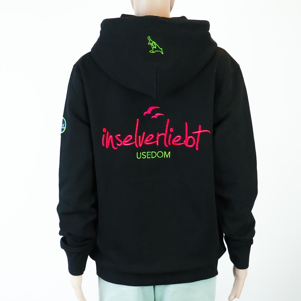 inselverliebt Neon Sweatjacke - schwarz